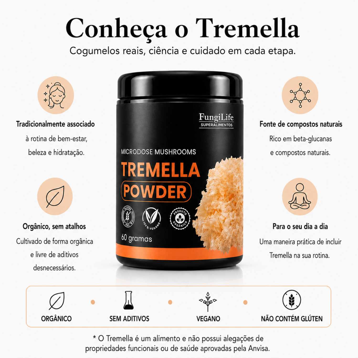 Cogumelo Tremella | Extrato em Pó 60g