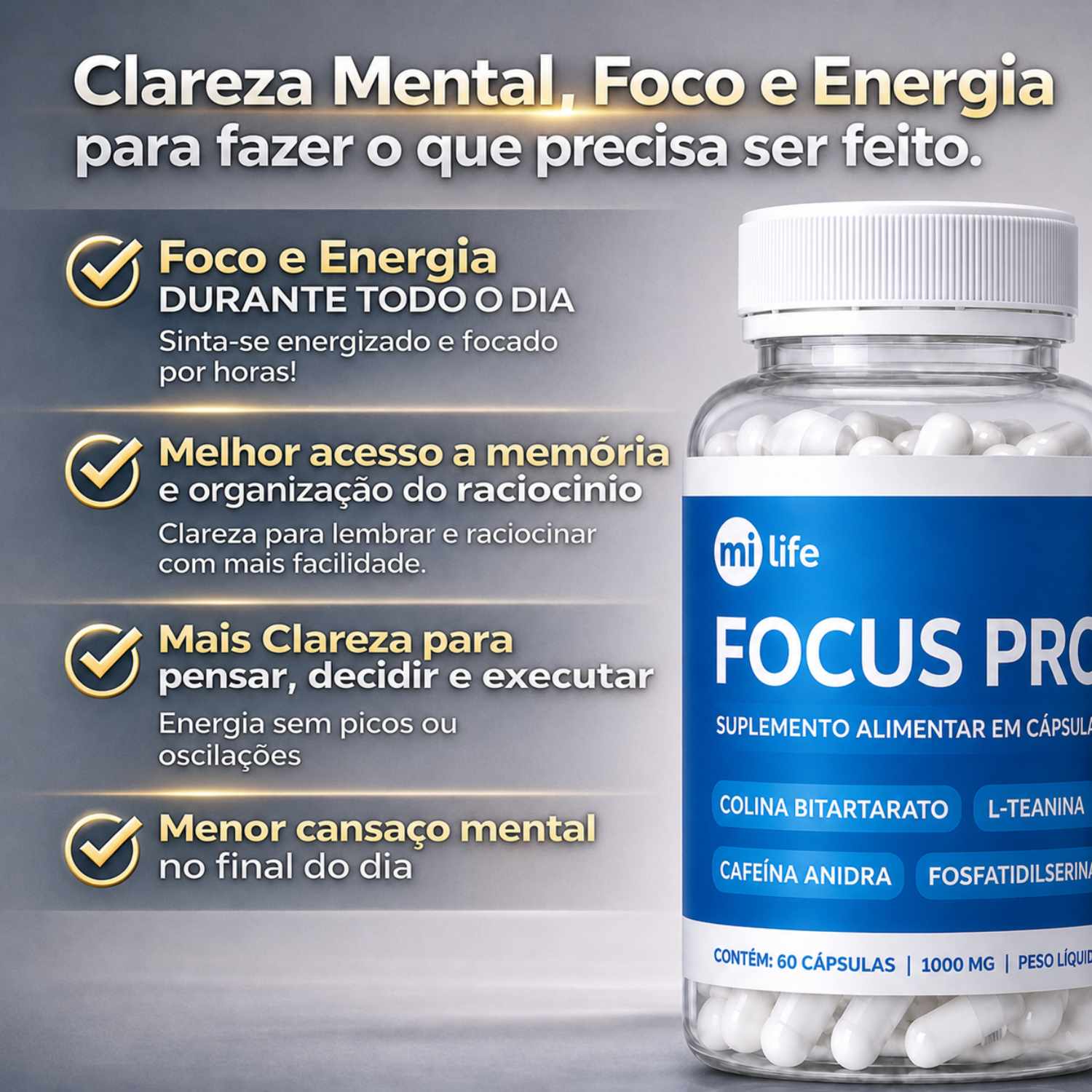 Focus Pro - Clareza e Foco (60 cápsulas)