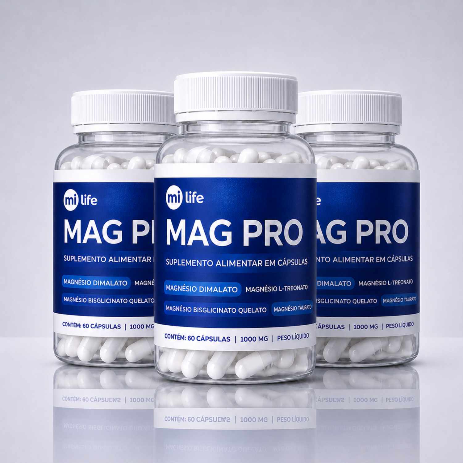 Mag Pro - 4 Magnésios L-Treonina, Quelato, Dimalato e Taurato (60 cápsulas)
