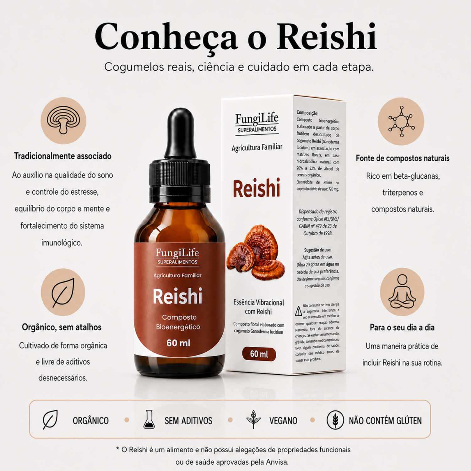 Cogumelo Reishi | Extrato Líquido 60ml