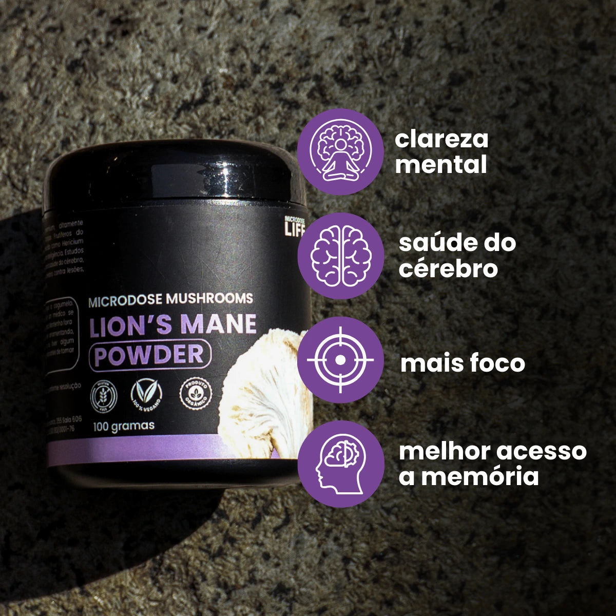 Cogumelo Lion's Mane (Juba de Leão) | Extrato em Pó 100g