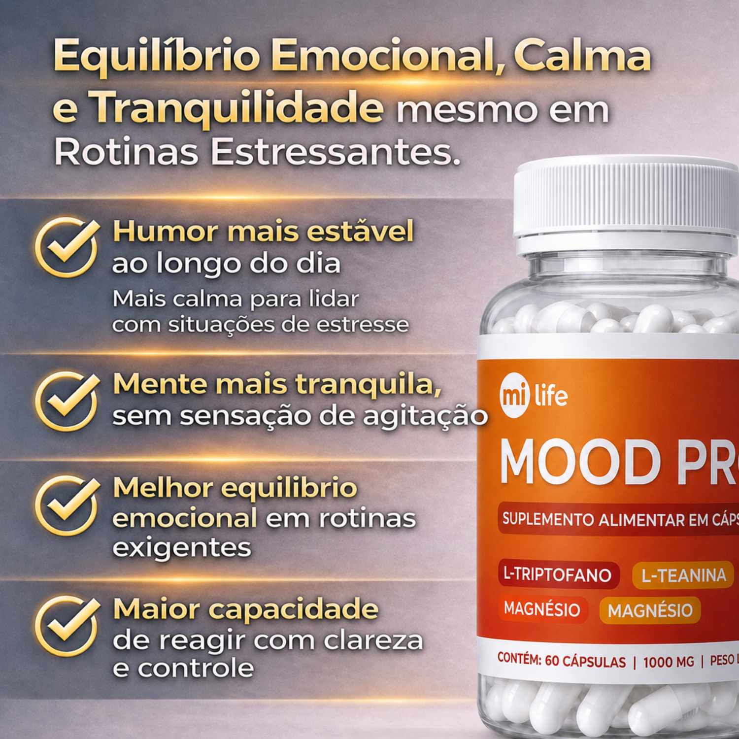 Kit 3 Mood Pro - Equilibrio e Calma (60 cápsulas)