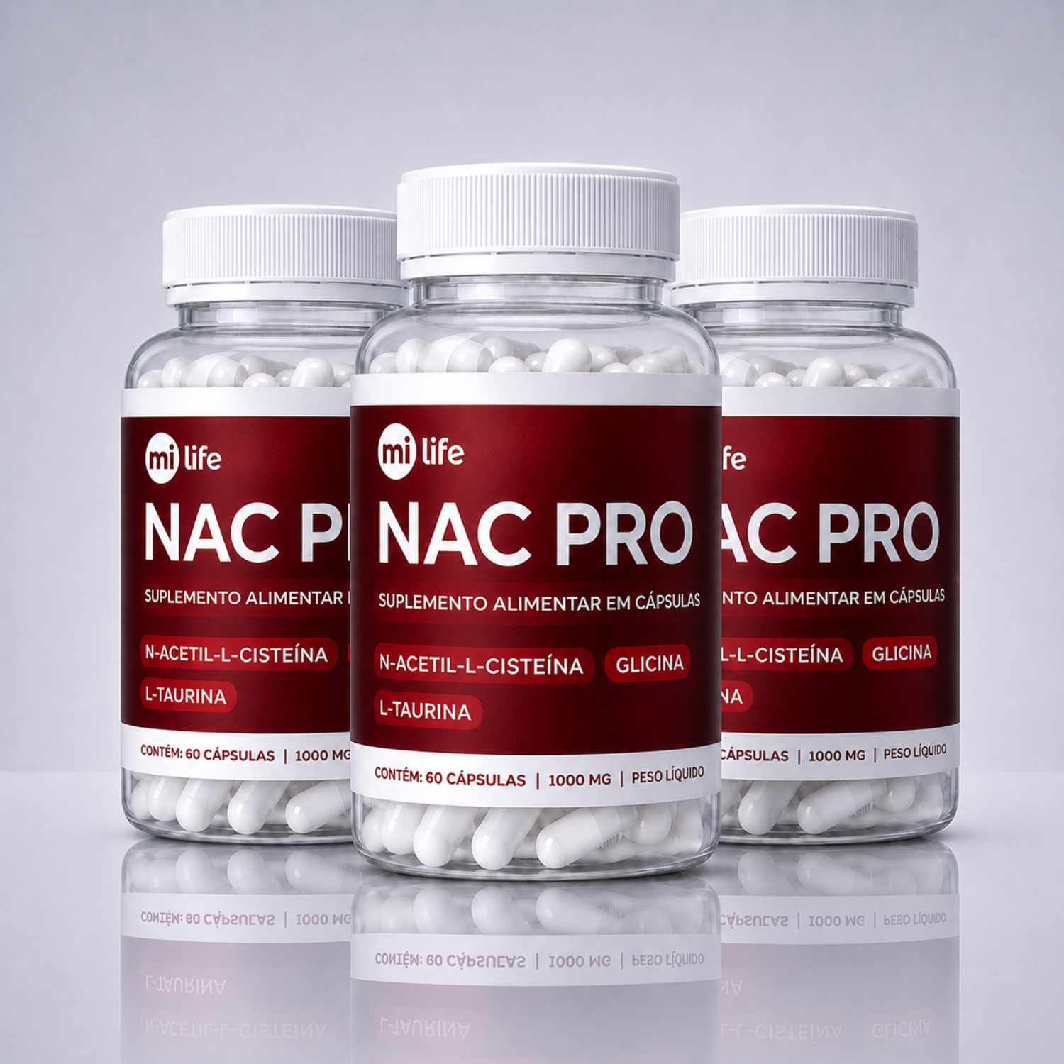 Kit 3 Nac Pro - Nac + Glicina e Taurina (60 Capsulas)