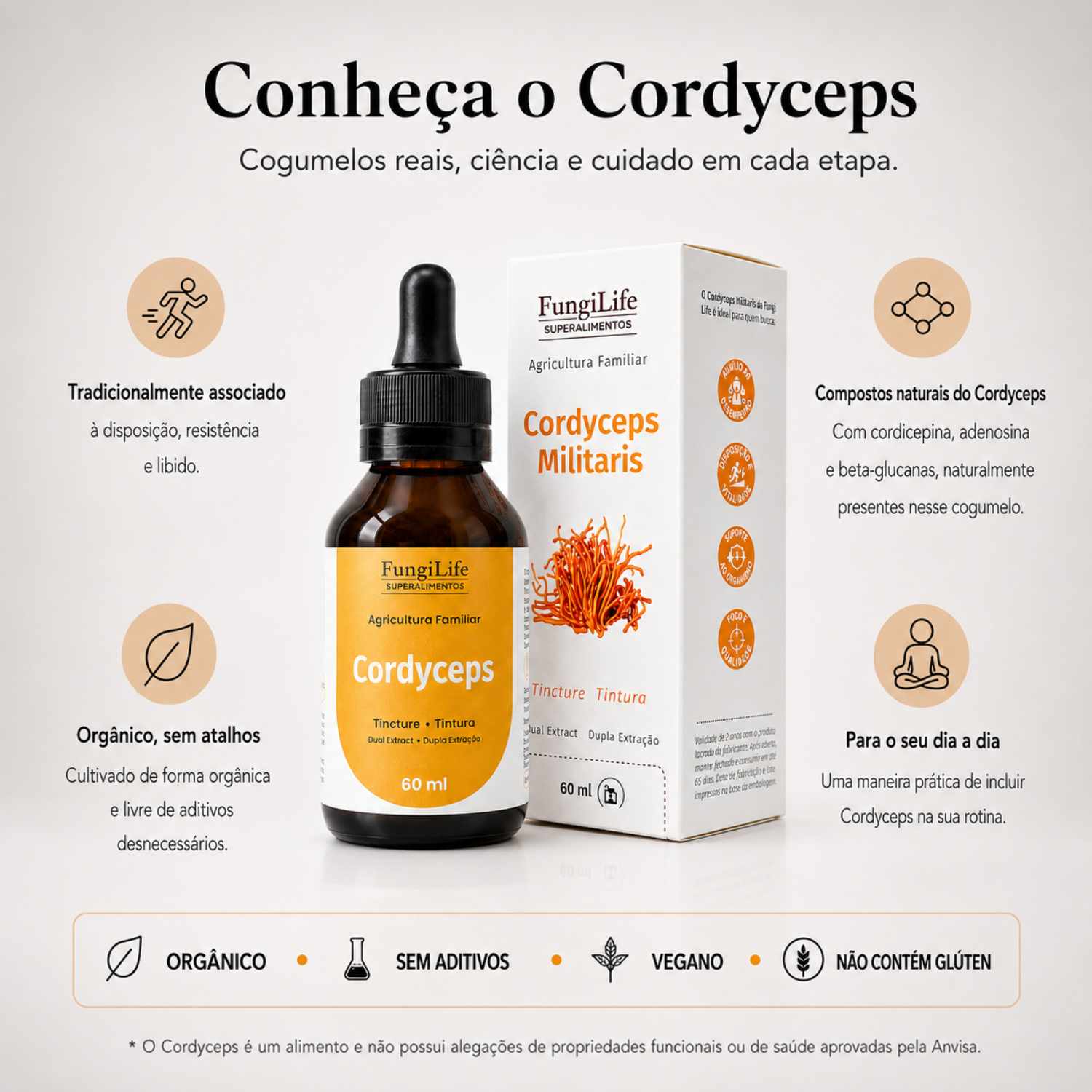 Cogumelo Cordyceps Militaris | Extrato Líquido 60ml