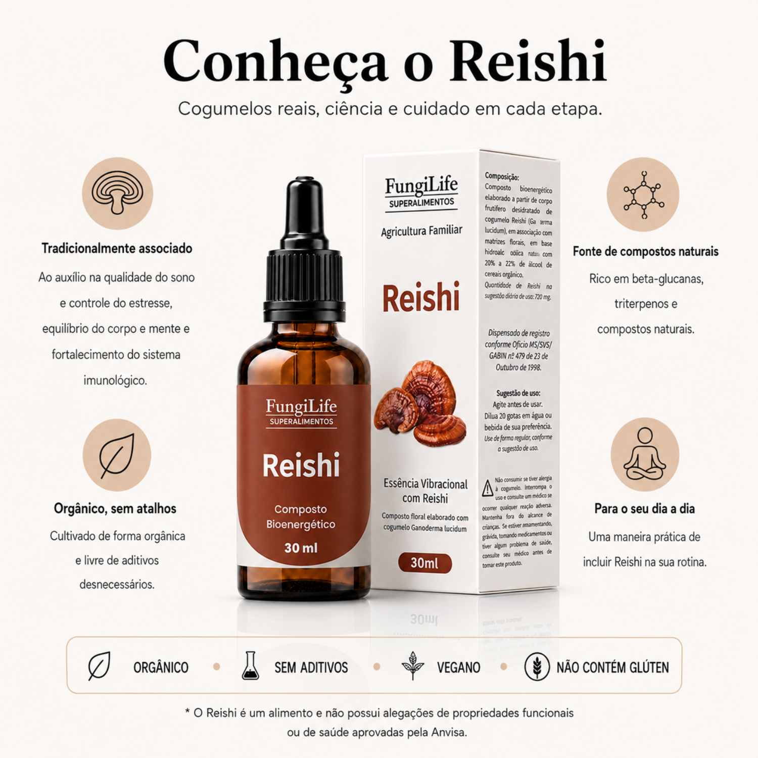 Cogumelo Reishi | Extrato Líquido 30ml