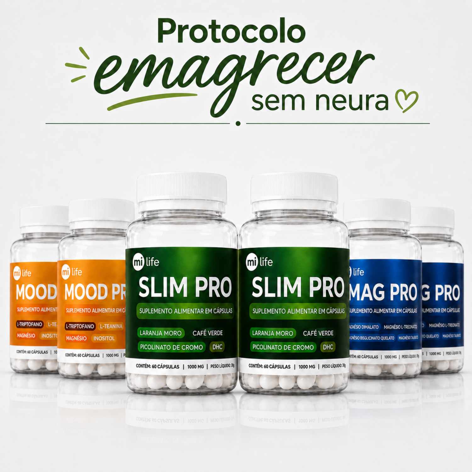 Kit Emagrecer | Slim Pro + Mood Pro + Mag Pro 60 caps