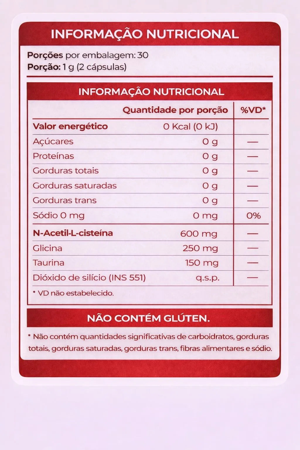 Nac Pro - Nac + Glicina e Taurina (60 Capsulas)